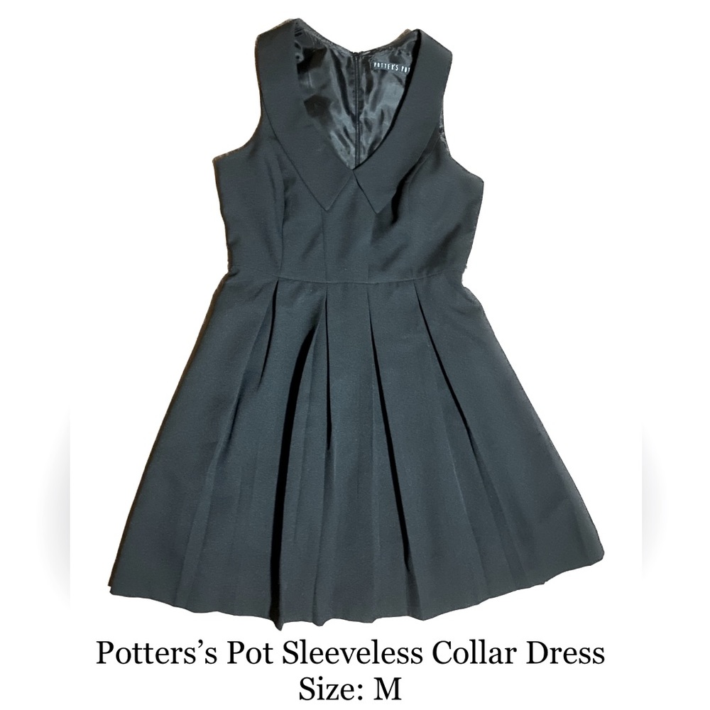 ($25) Potter’s Pot Sleeveless Collar V-Neck Dress, Sz. M